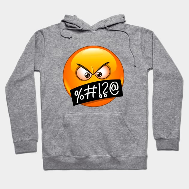 Emoji Face with Symbols on Mouth Hoodie by DigiToonsTreasures